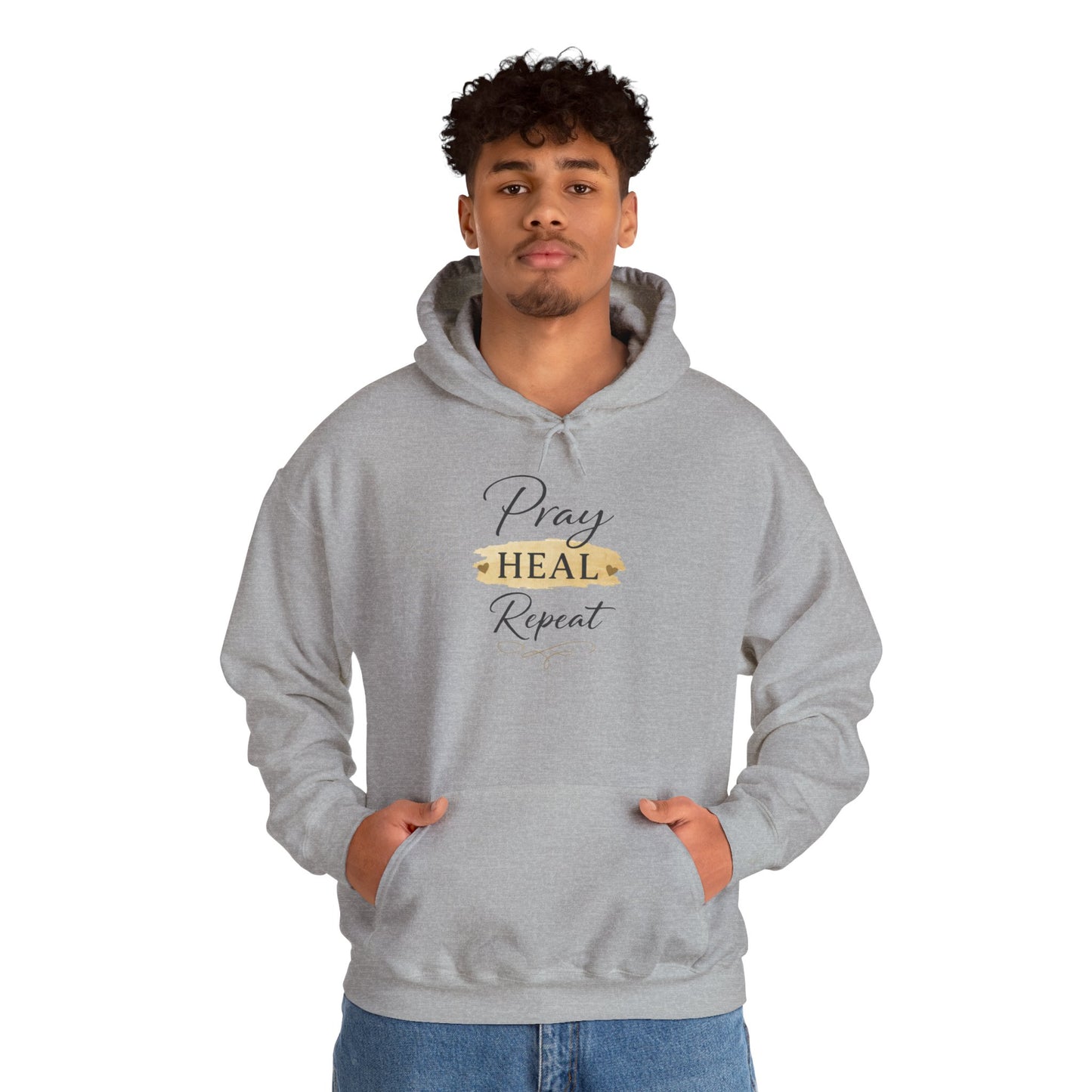 Pray Heal Repeat Hoodie — Inspirational Christian Sweatshirt