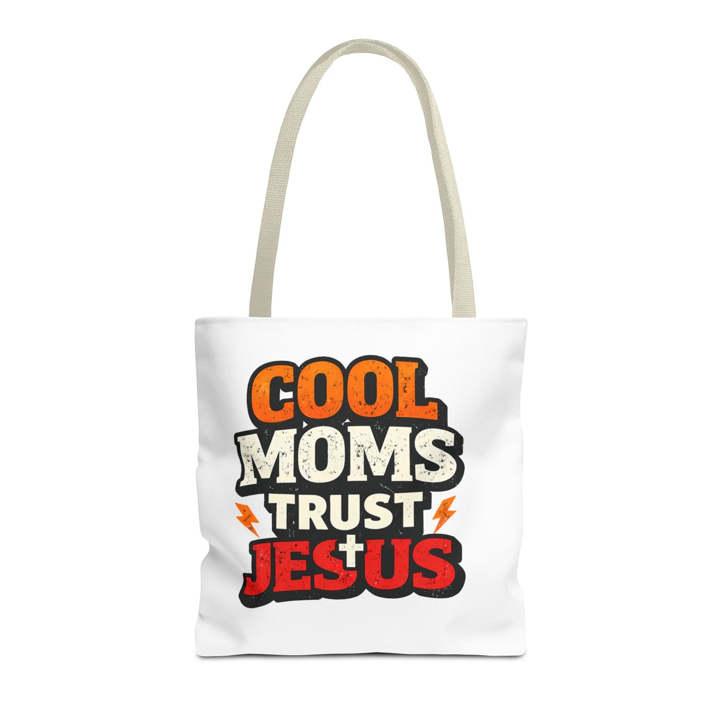 Cool Moms Trust Jesus Tote Bag - Faith-Based Christian Carryall