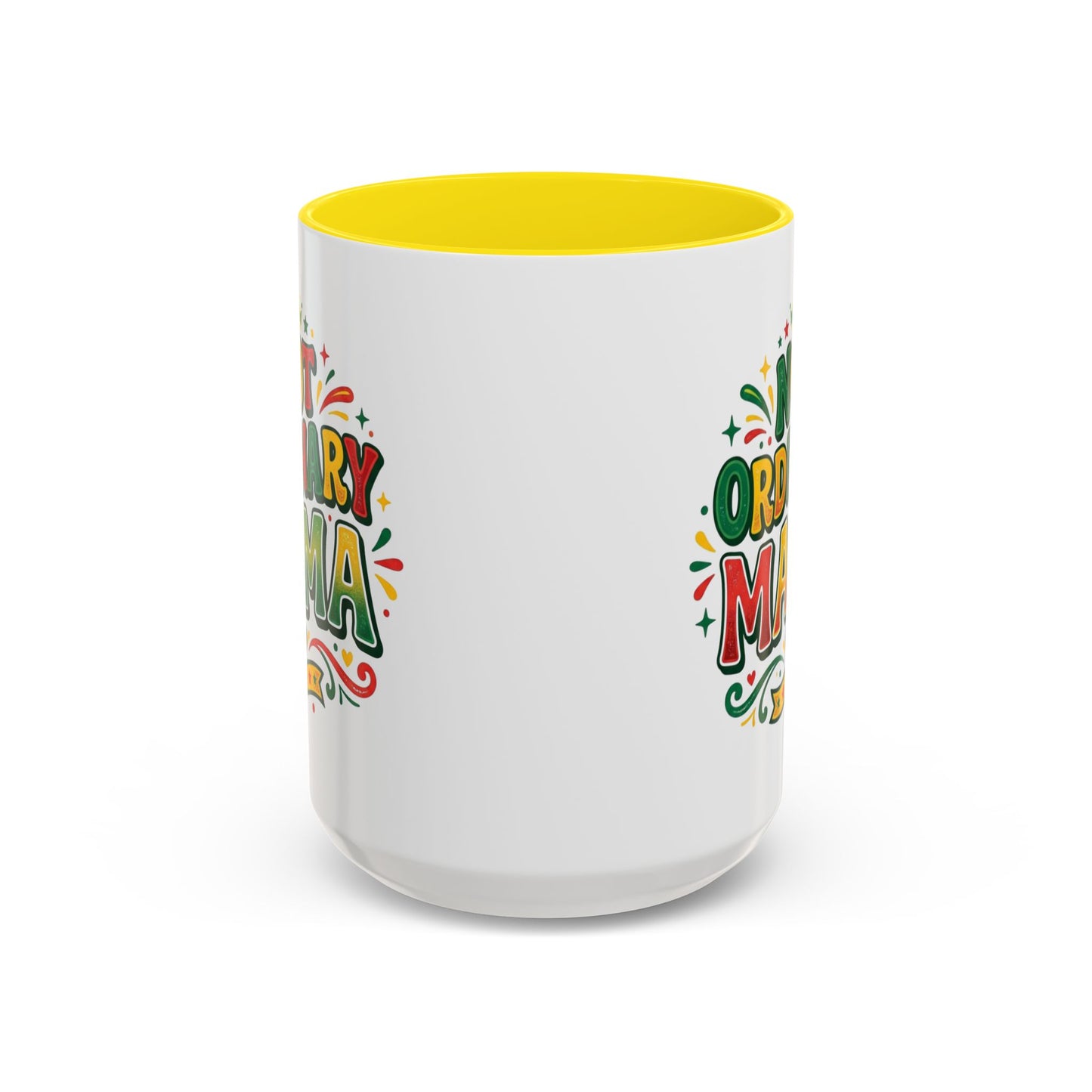 Accent Coffee Mug — "Not an ORDINARY MAMA" Ceramic Mom Coffee Cup (11/15 oz)