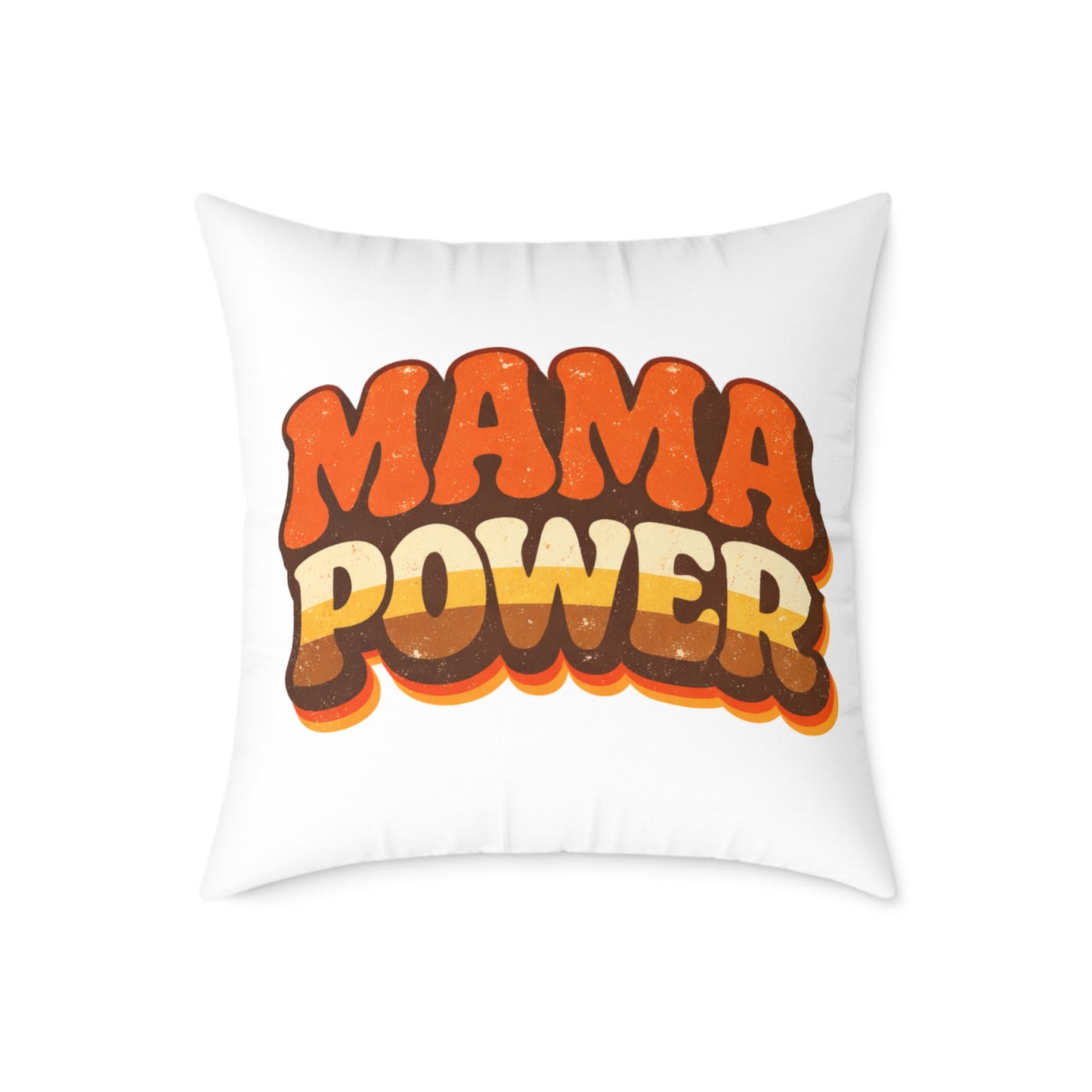MAMA POWER Square Poly Canvas Pillow — Bold Mama Power Decorative Throw Pillow