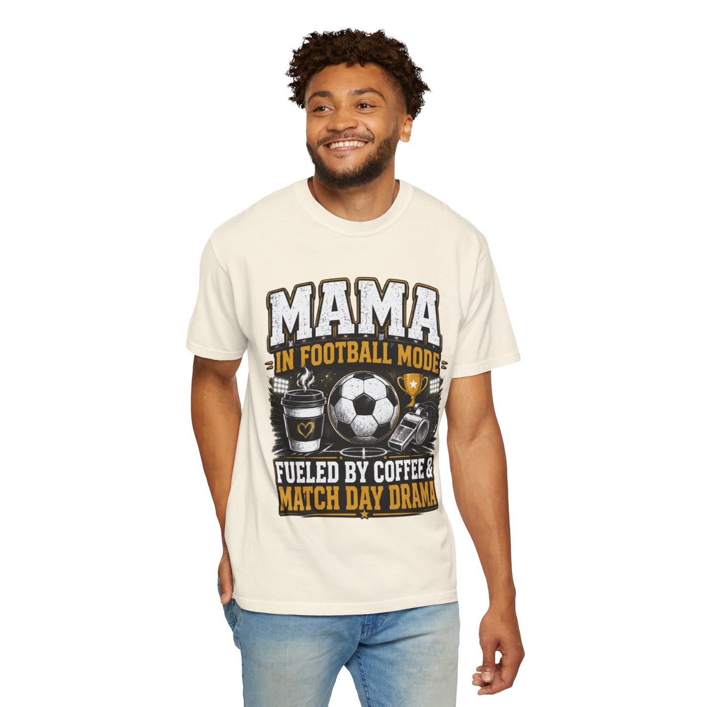 Mama in Football Mode T-shirt — Fueled by Coffee & Match Day Drama