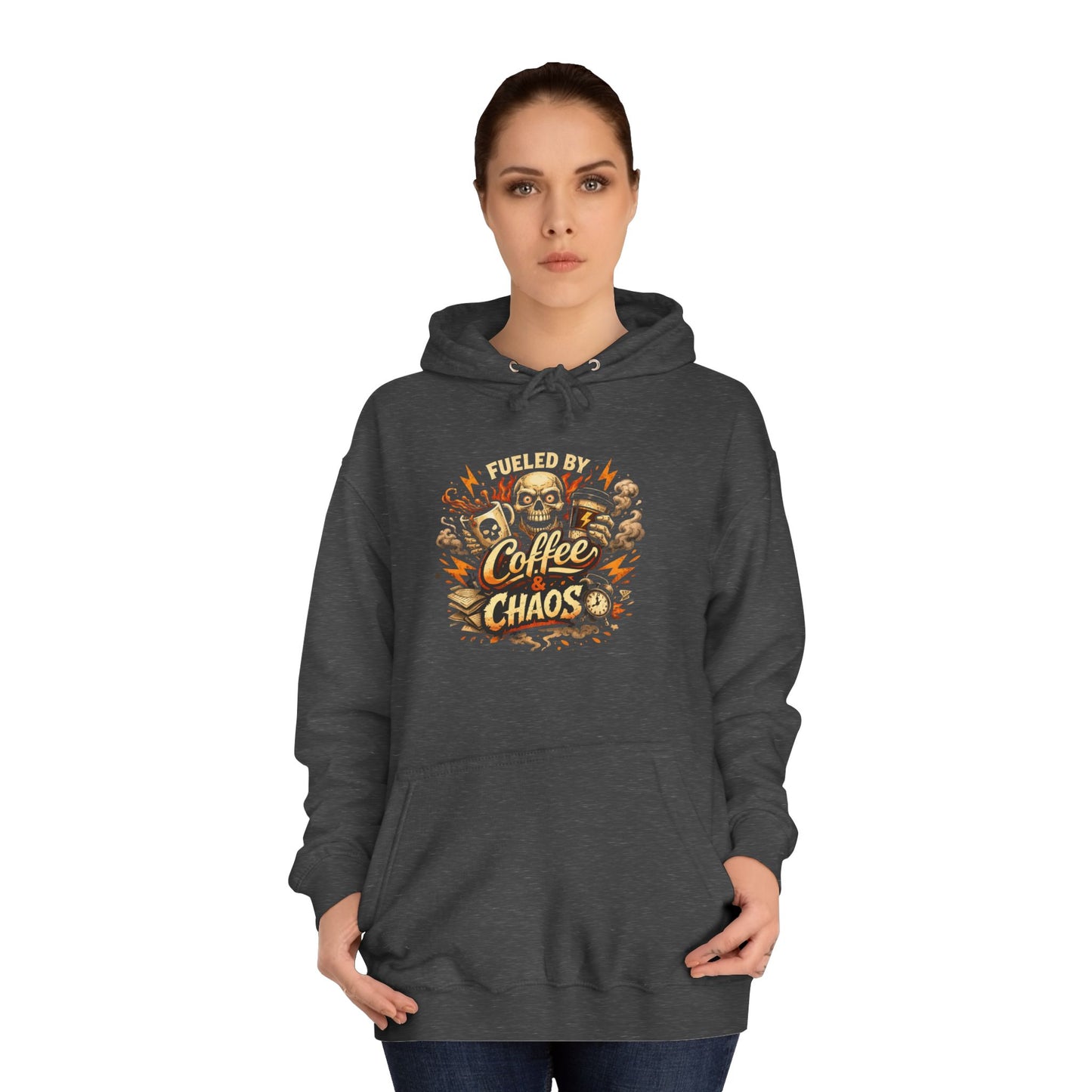 Fueled by Coffee and Chaos Hoodie – College Student Hoodie mit Grafik