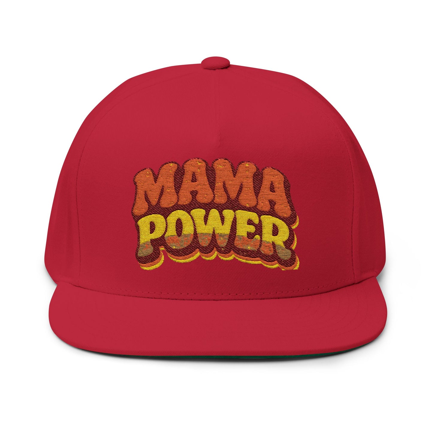 Mama Power Embroidered Flat Bill Cap