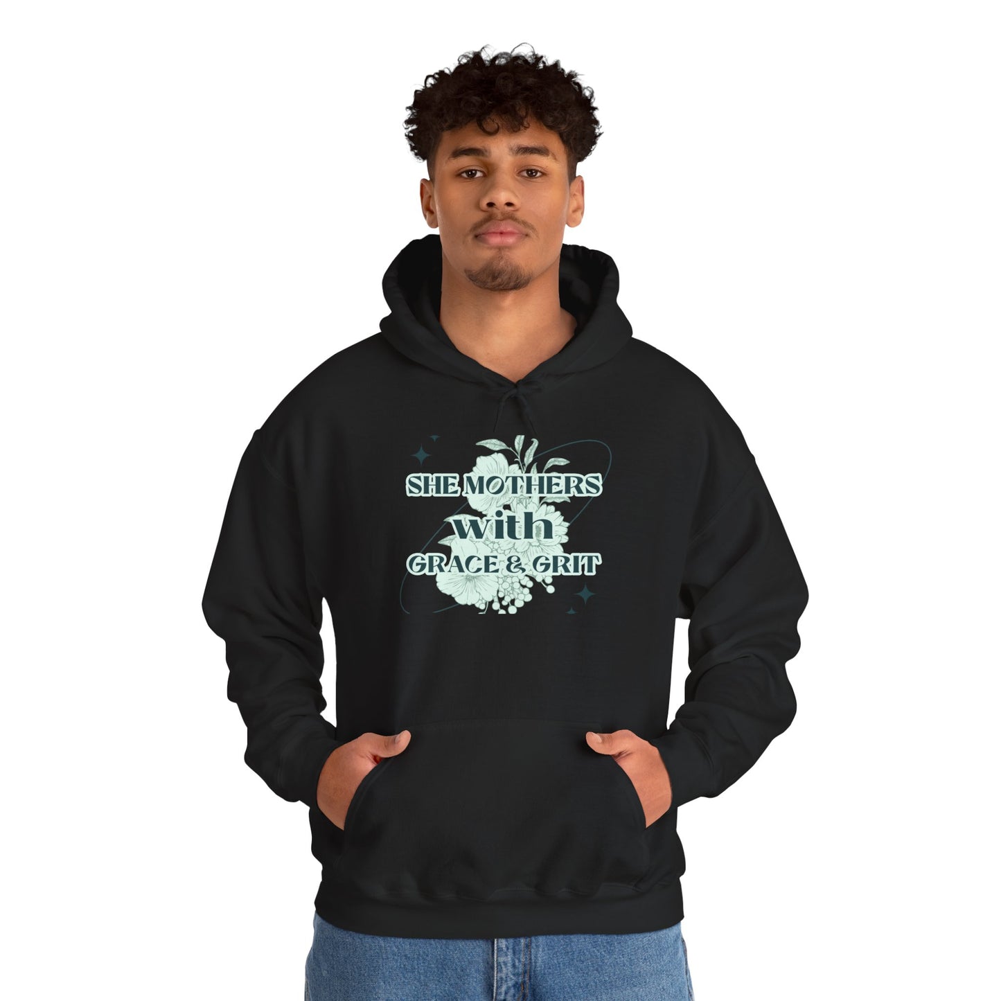 She Mothers With Grace And Grit – Graphic Hoodie