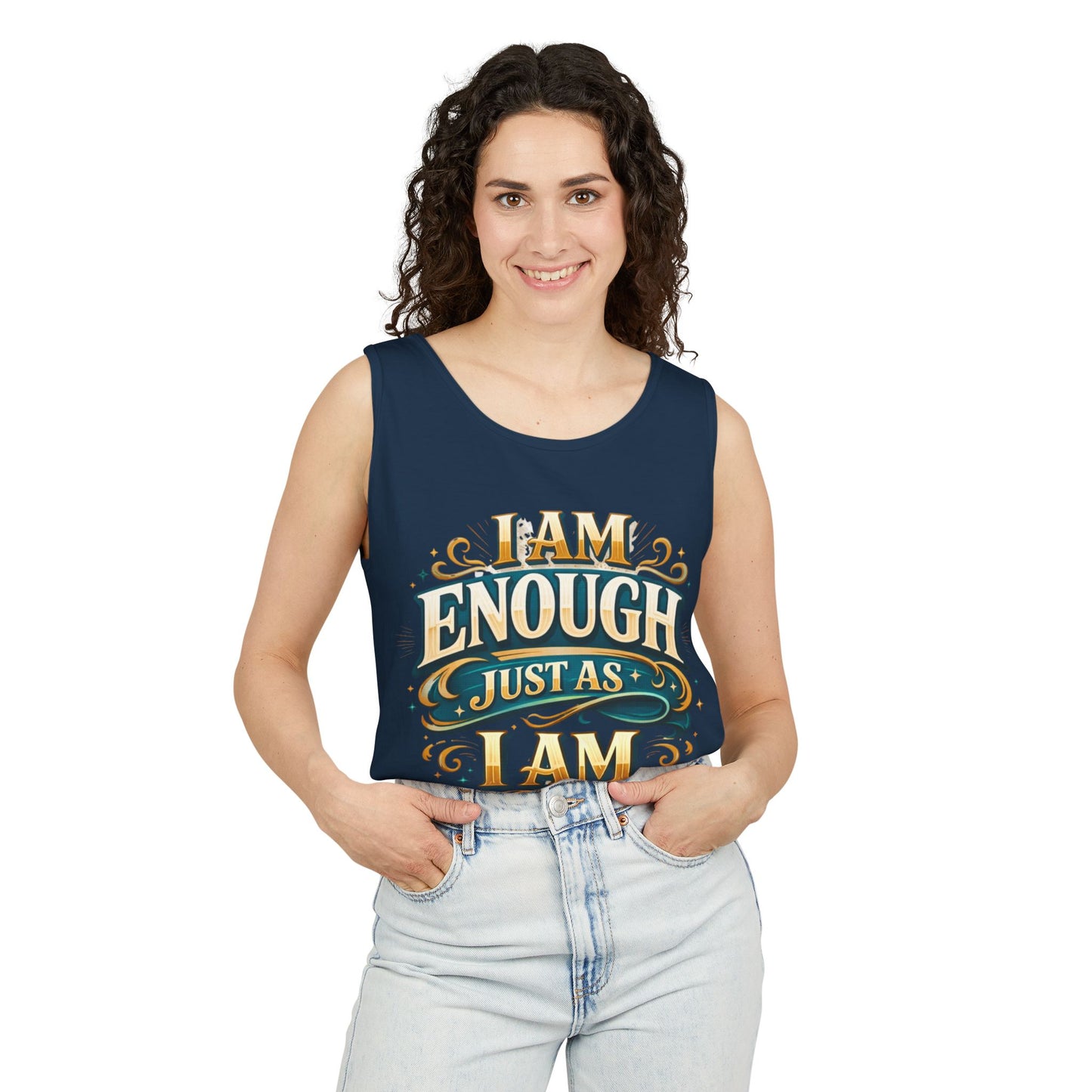 I Am Enough Graphic Tank Top – Inspirational Self-Love Motivational Design