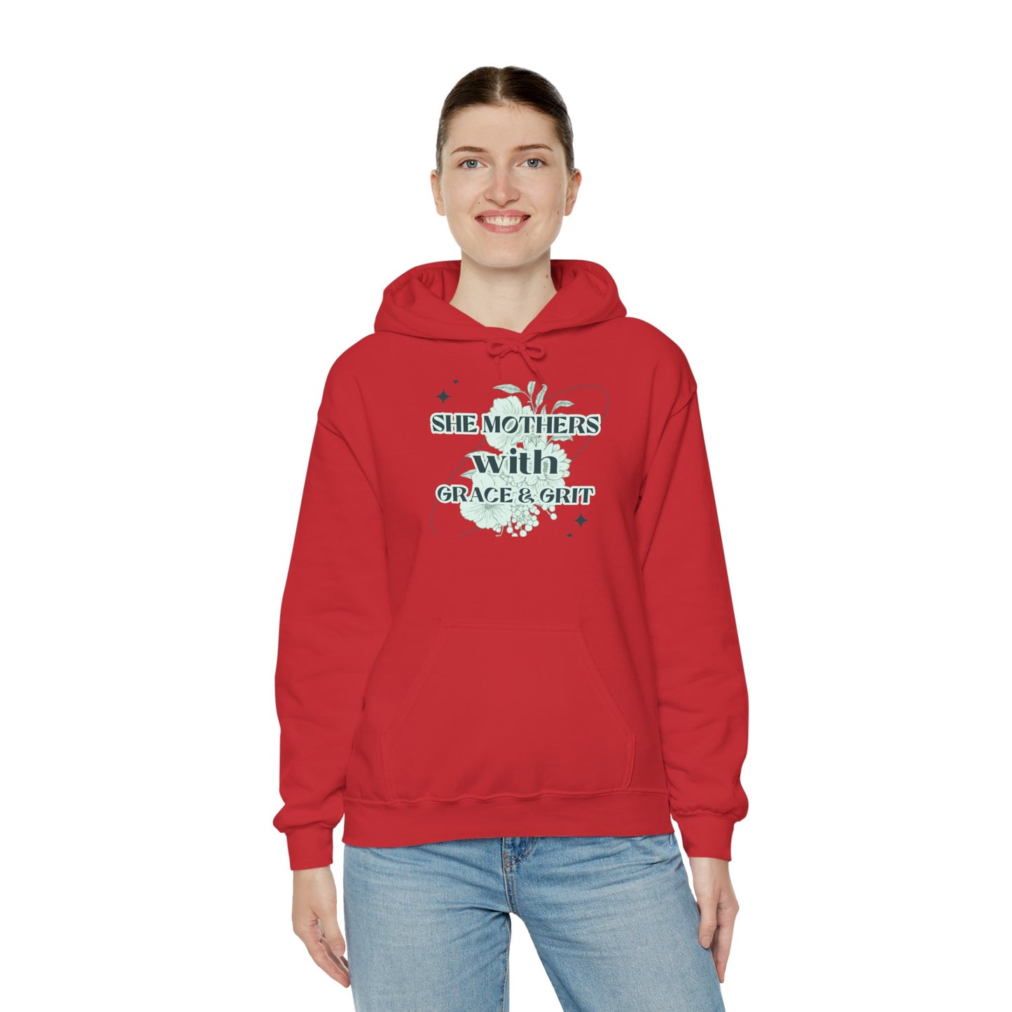 She Mothers With Grace And Grit – Graphic Hoodie