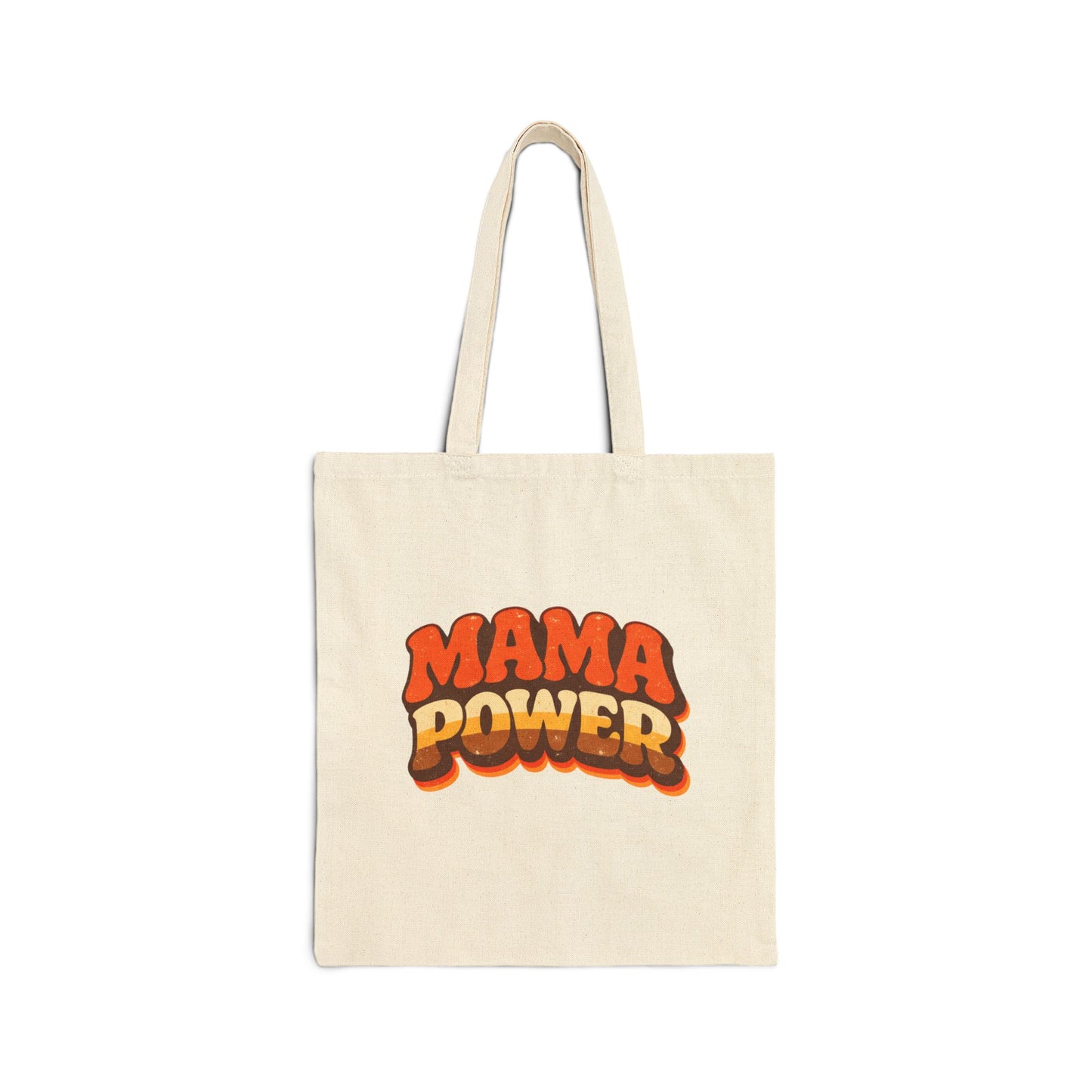 MAMA POWER Cotton Canvas Tote Bag — Bold Mom Empowerment Market Tote