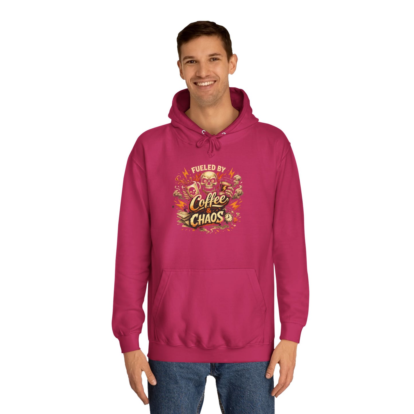 Fueled by Coffee and Chaos Hoodie – College Student Hoodie mit Grafik
