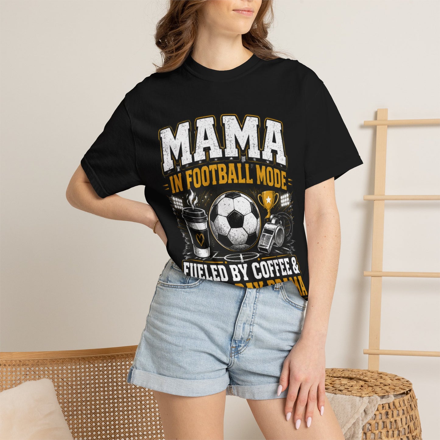 Mama in Football Mode T-shirt — Fueled by Coffee & Match Day Drama