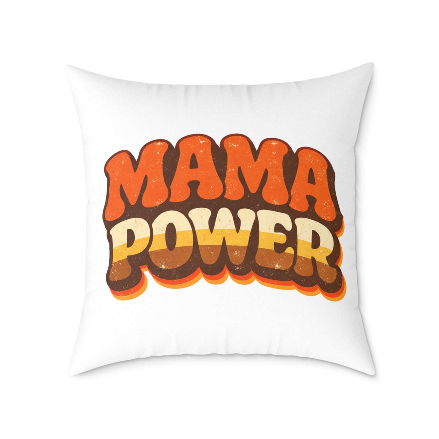 MAMA POWER Square Poly Canvas Pillow — Bold Mama Power Decorative Throw Pillow