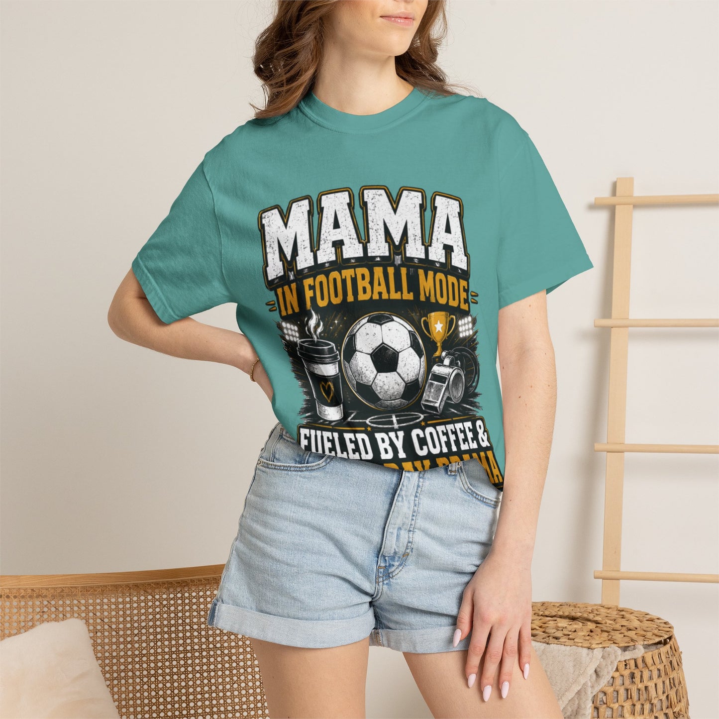 Mama in Football Mode T-shirt — Fueled by Coffee & Match Day Drama