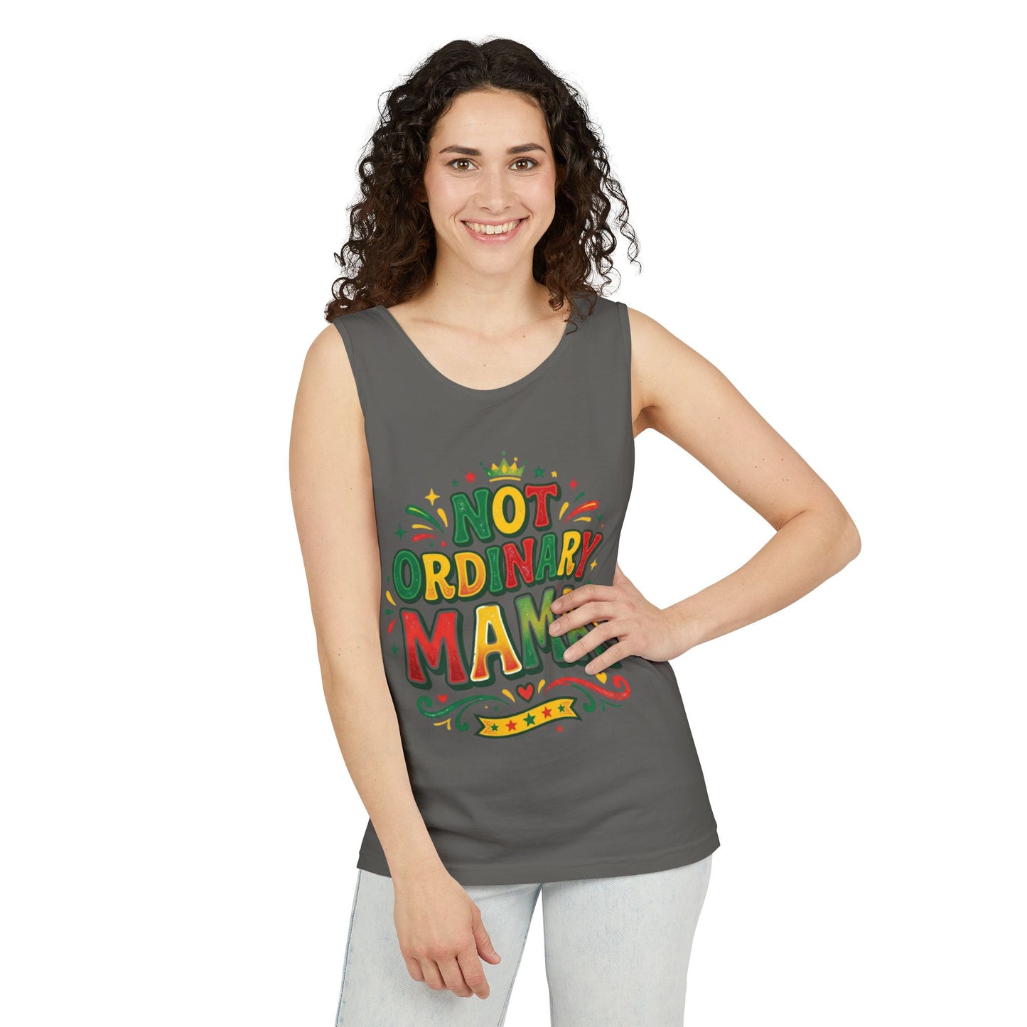 Not ORDINARY MAMA Tank Top — Garment-Dyed Casual Mom Tank