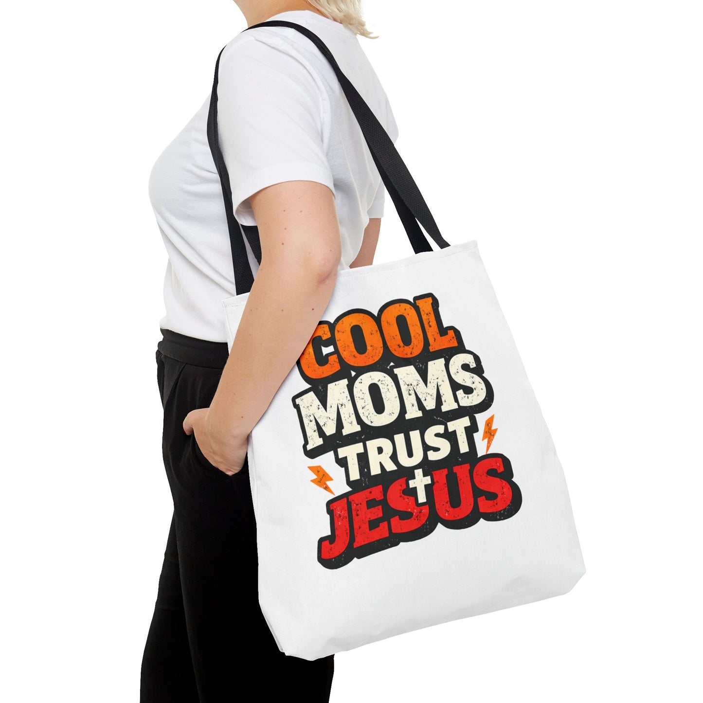 Cool Moms Trust Jesus Tote Bag - Faith-Based Christian Carryall