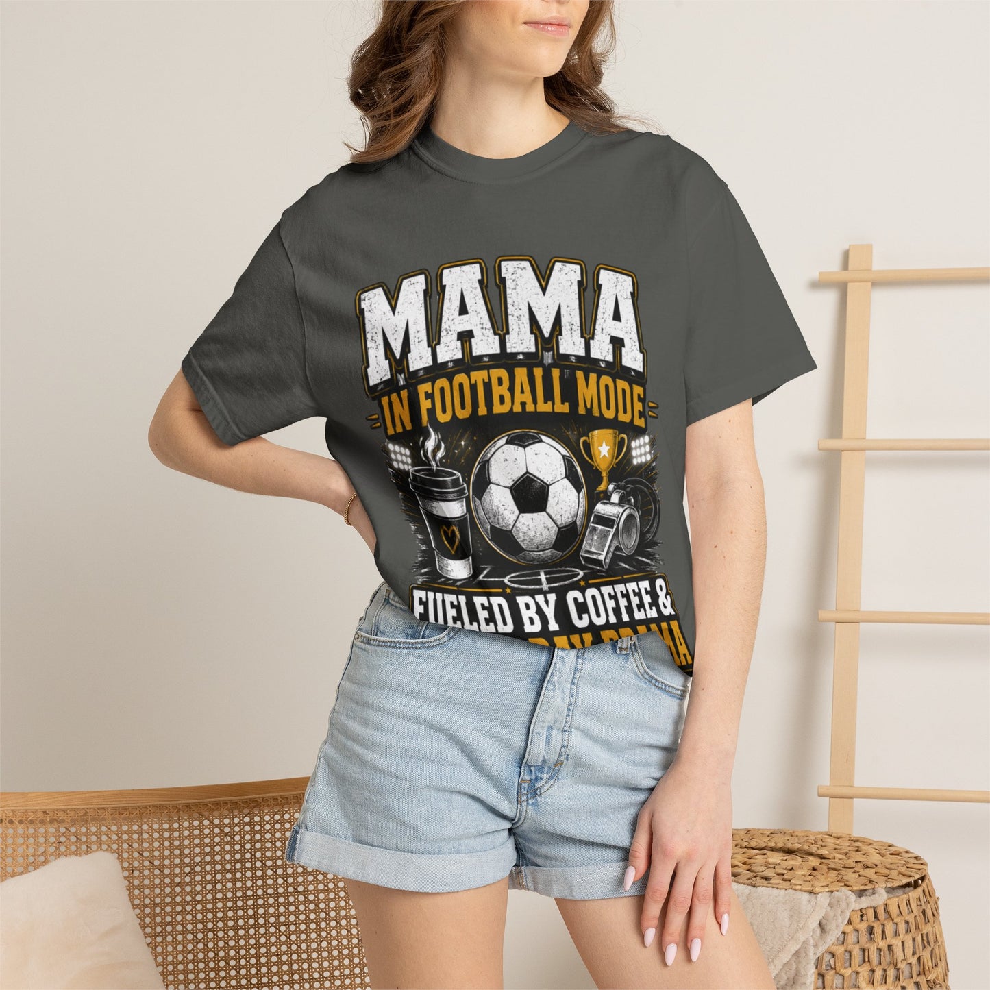 Mama in Football Mode T-shirt — Fueled by Coffee & Match Day Drama