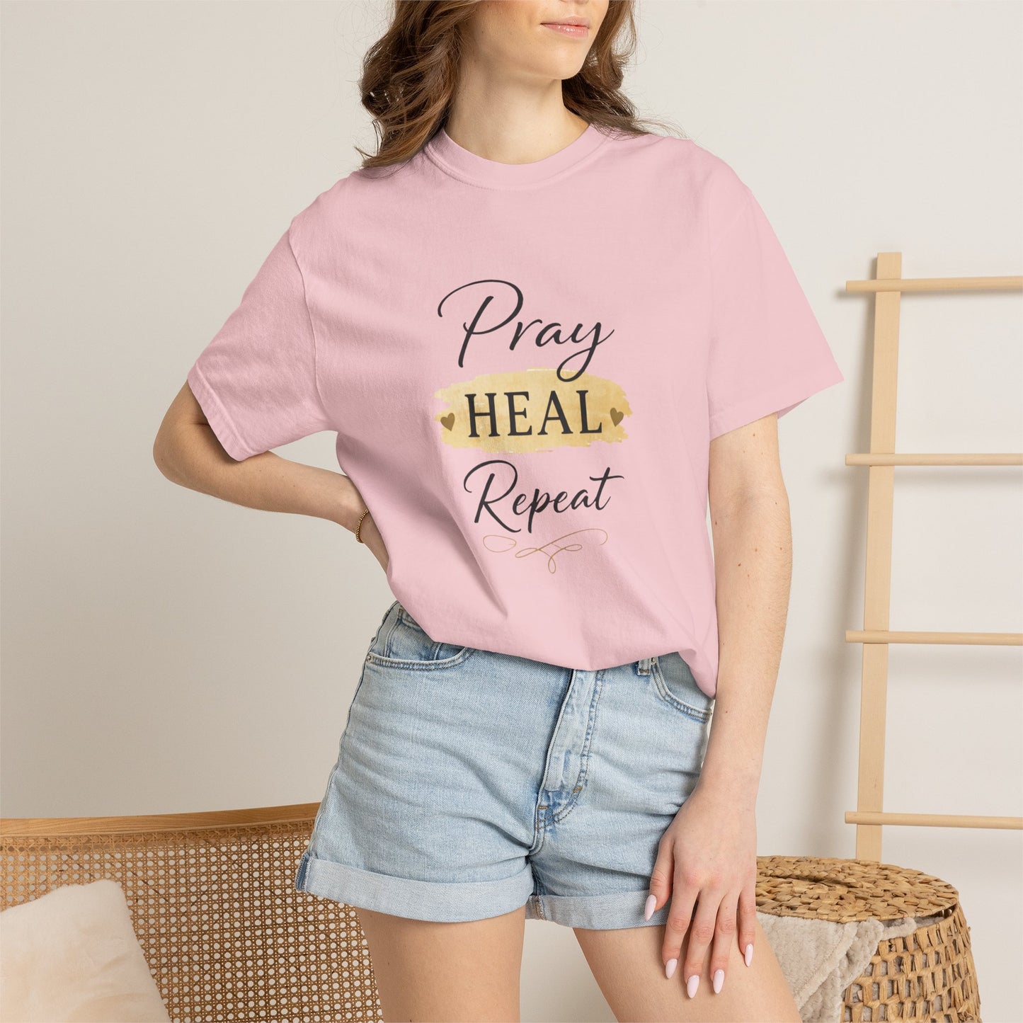 Pray Heal Repeat T-Shirt — Inspirational Faith Tee