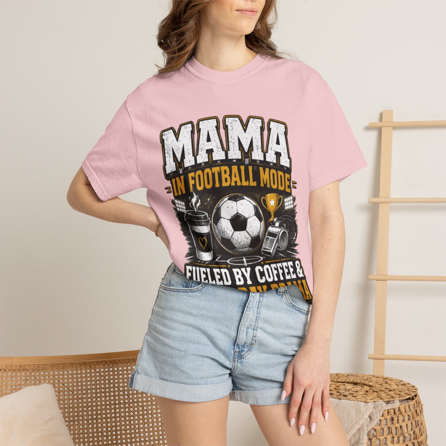 Mama in Football Mode T-shirt — Fueled by Coffee & Match Day Drama