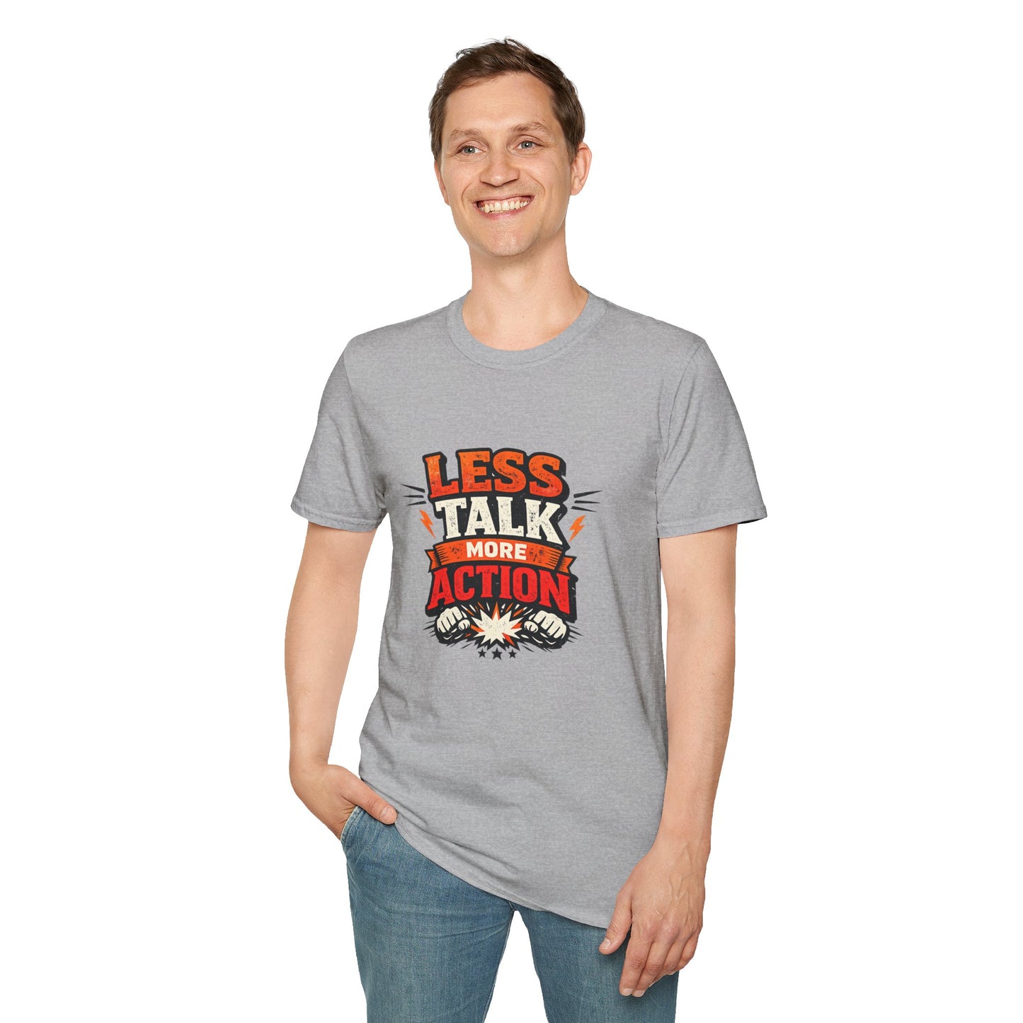 Less Talk More Action T-Shirt — Motivational Graphic Tee