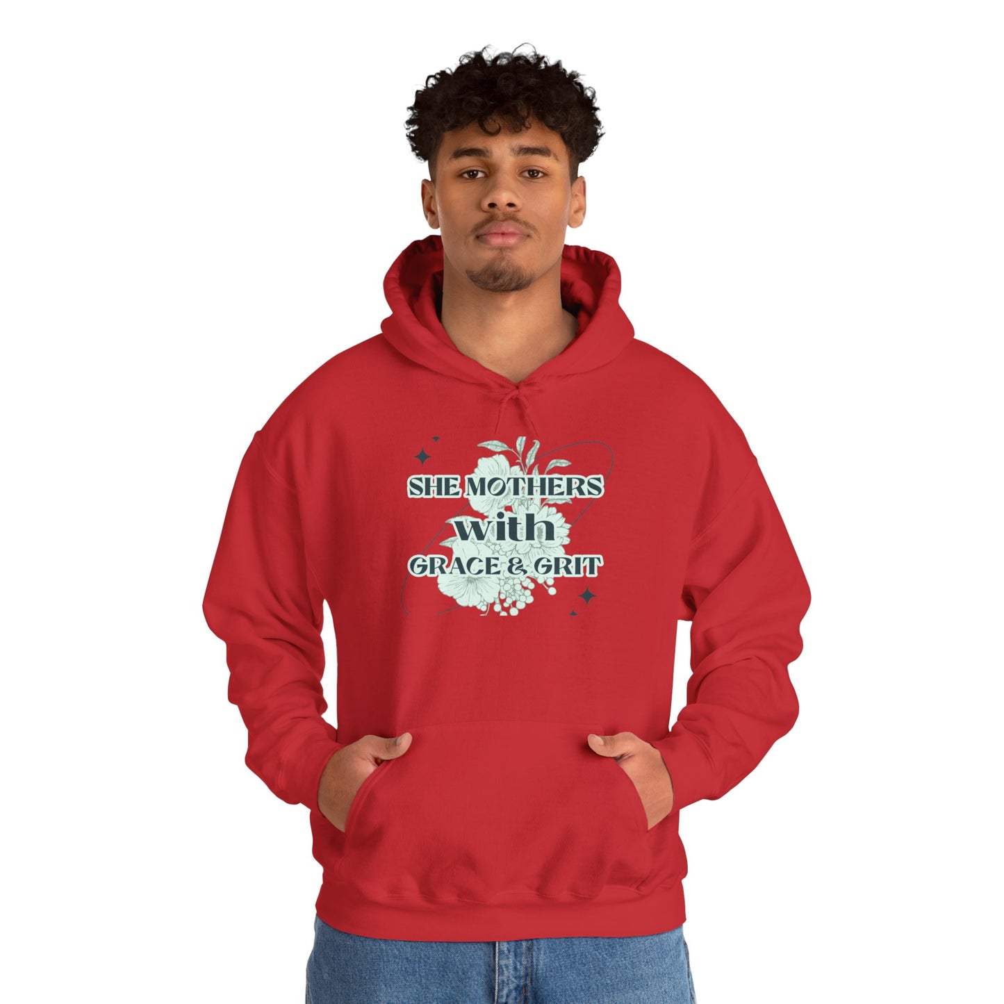 She Mothers With Grace And Grit – Graphic Hoodie