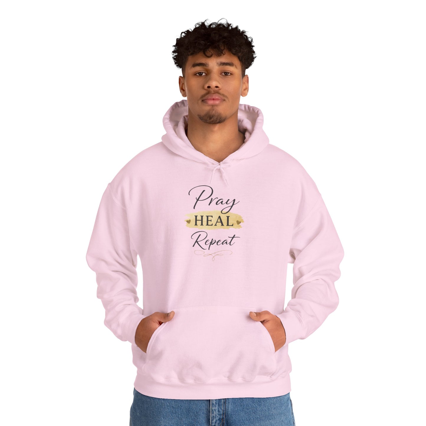 Pray Heal Repeat Hoodie — Inspirational Christian Sweatshirt