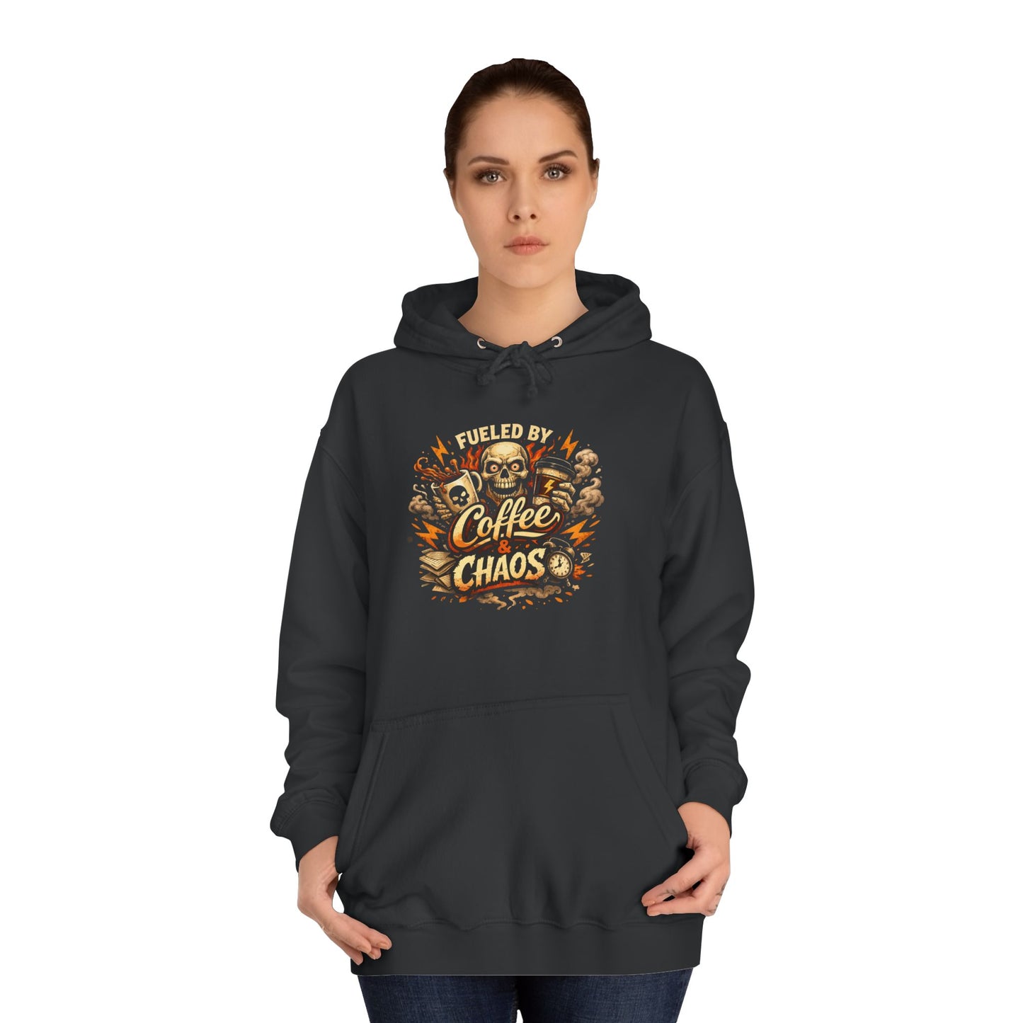 Fueled by Coffee and Chaos Hoodie – College Student Hoodie mit Grafik