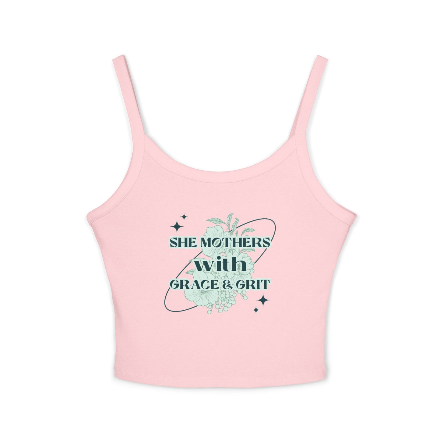 She Mothers With Grace And Grit – Graphic Tank Top