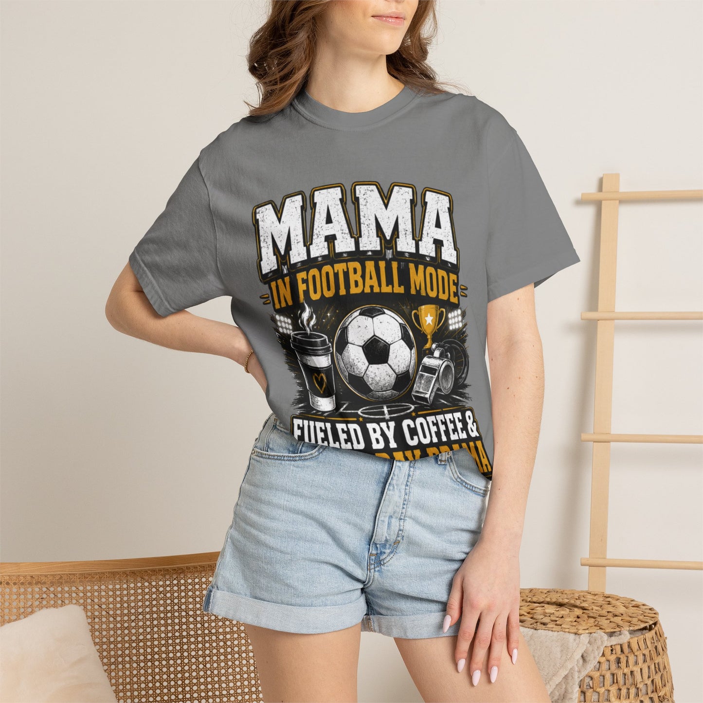 Mama in Football Mode T-shirt — Fueled by Coffee & Match Day Drama