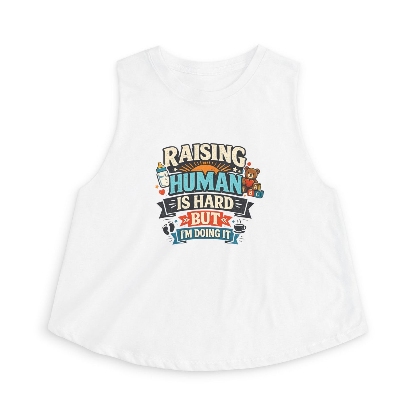 Damen Crop Top — „Kinder großzuziehen ist schwer, aber ich mach’s trotzdem“ Mama Humor