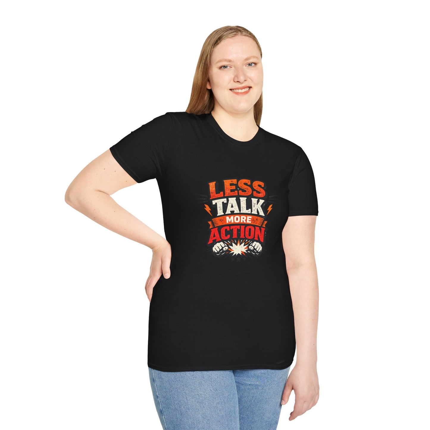 Less Talk More Action T-Shirt — Motivational Graphic Tee