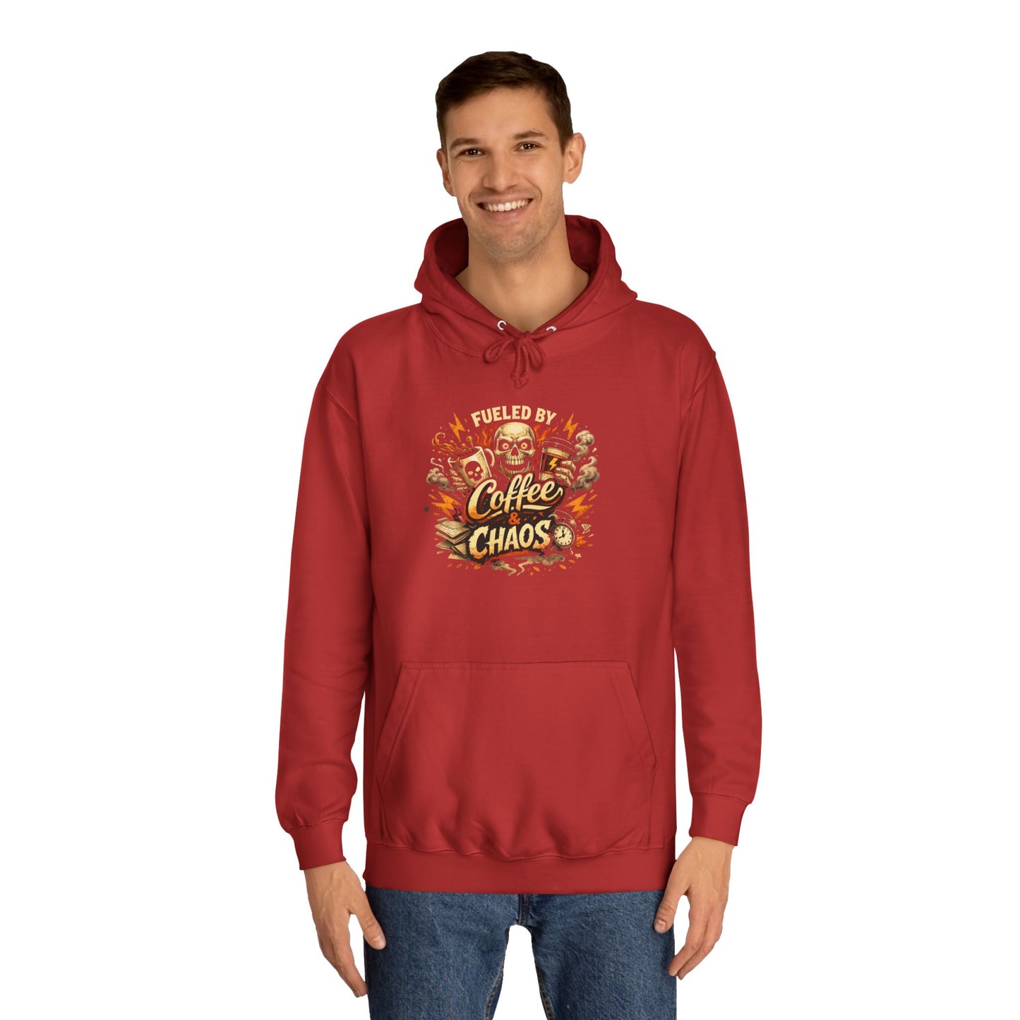 Fueled by Coffee and Chaos Hoodie – College Student Hoodie mit Grafik