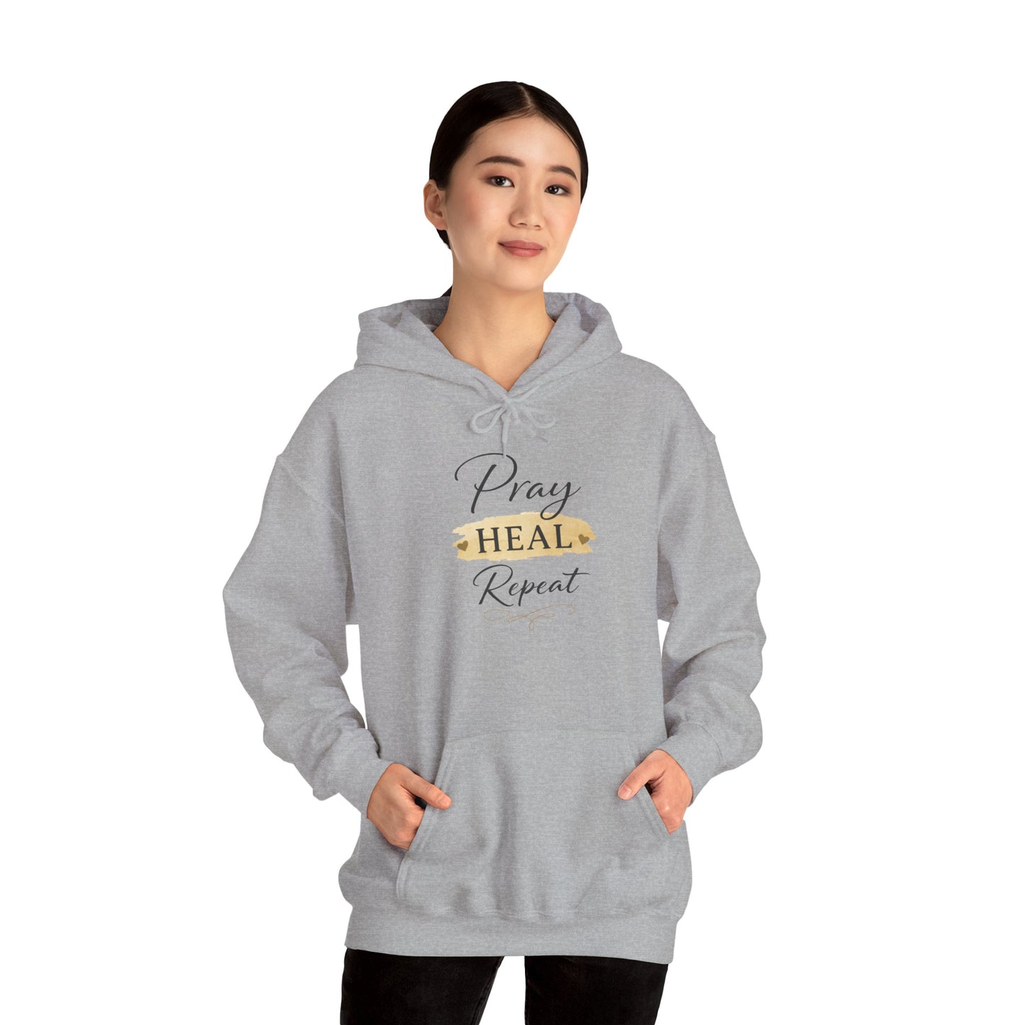 Pray Heal Repeat Hoodie — Inspirational Christian Sweatshirt