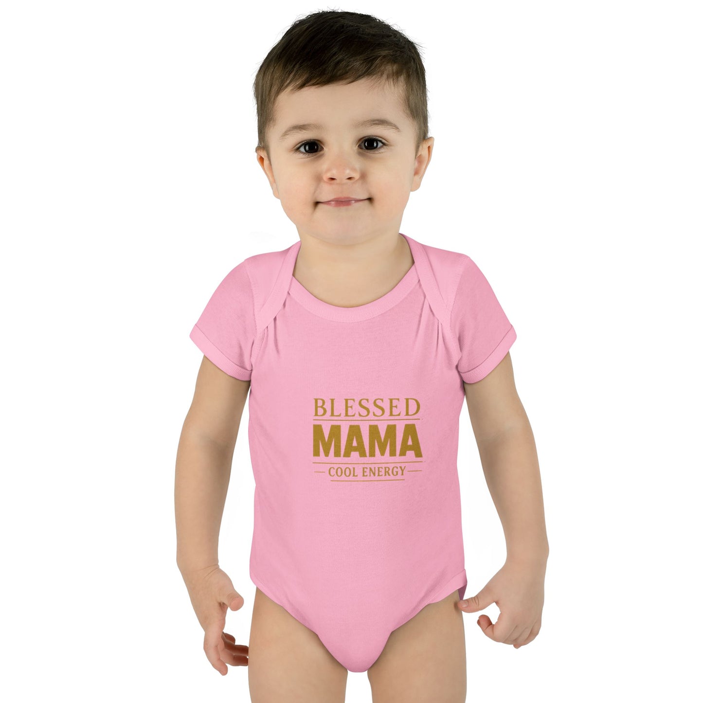 Blessed Mama Infant Rib Bodysuit — "Blessed Mama Cool Energy" Baby Onesie