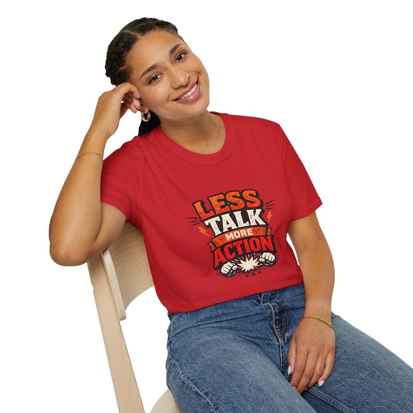 Less Talk More Action T-Shirt — Motivational Graphic Tee