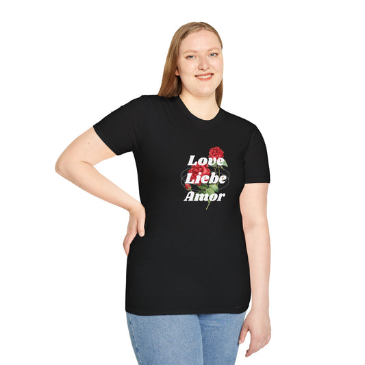 LOVE LIEBE AMOR T-Shirt — Trilingual Love Graphic Tee