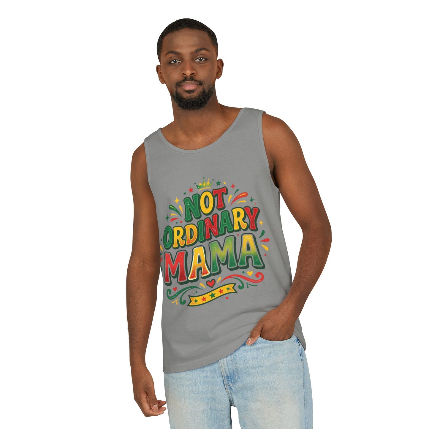 Not ORDINARY MAMA Tank Top — Garment-Dyed Casual Mom Tank