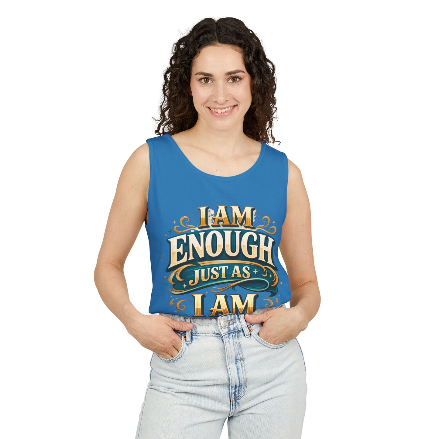 I Am Enough Graphic Tank Top – Inspirational Self-Love Motivational Design
