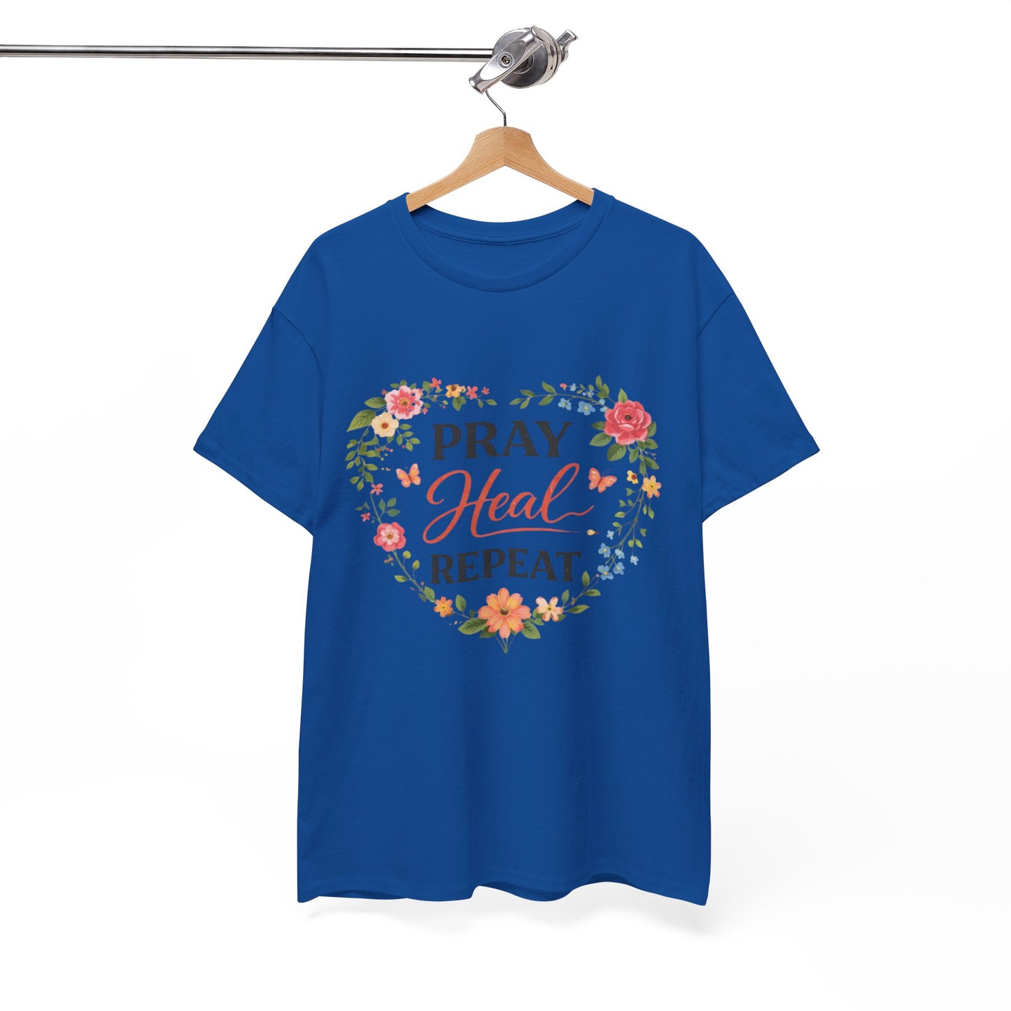 T-Shirt „Pray Heal Repeat“ – Inspirierendes T-Shirt mit Glaubensmotiv