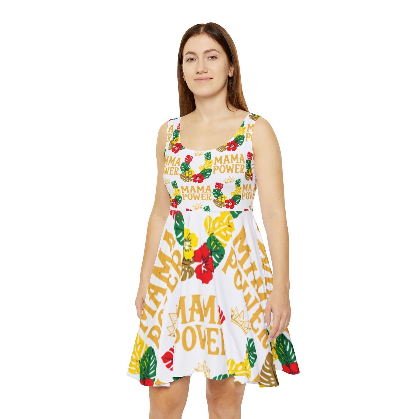 Mama Power Skater Dress — Empowerment Graphic Dress for Moms