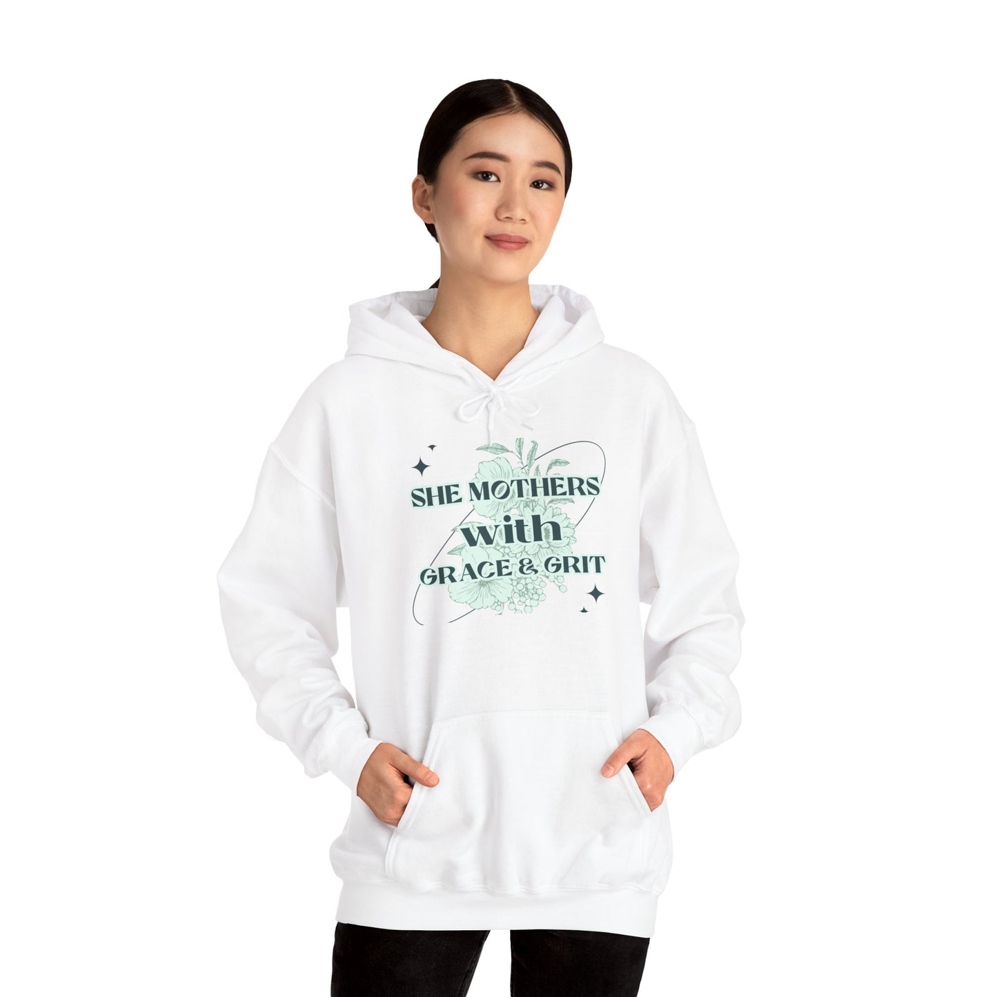 She Mothers With Grace And Grit – Graphic Hoodie