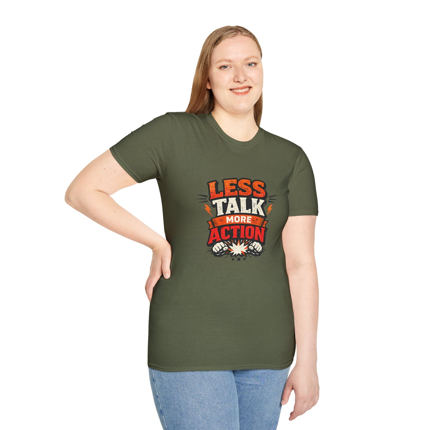 Less Talk More Action T-Shirt — Motivational Graphic Tee