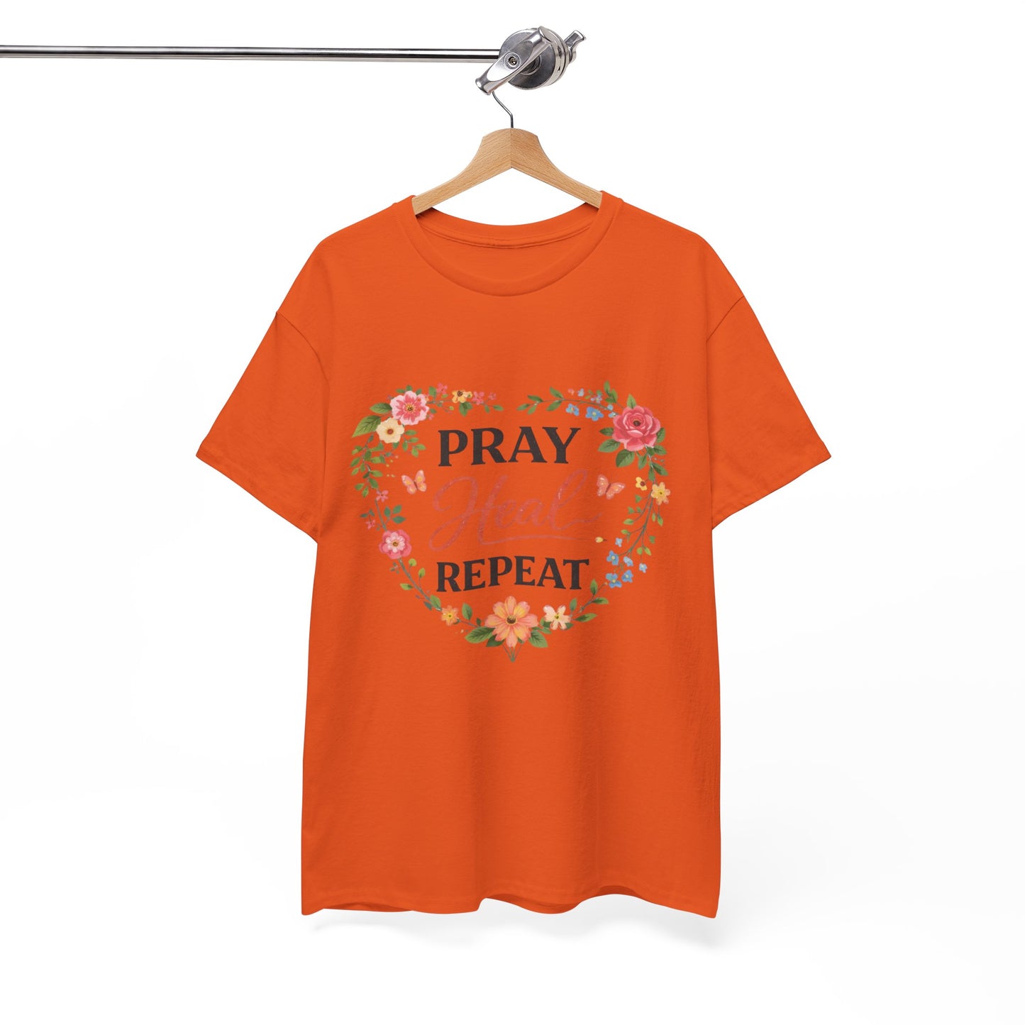 T-Shirt „Pray Heal Repeat“ – Inspirierendes T-Shirt mit Glaubensmotiv