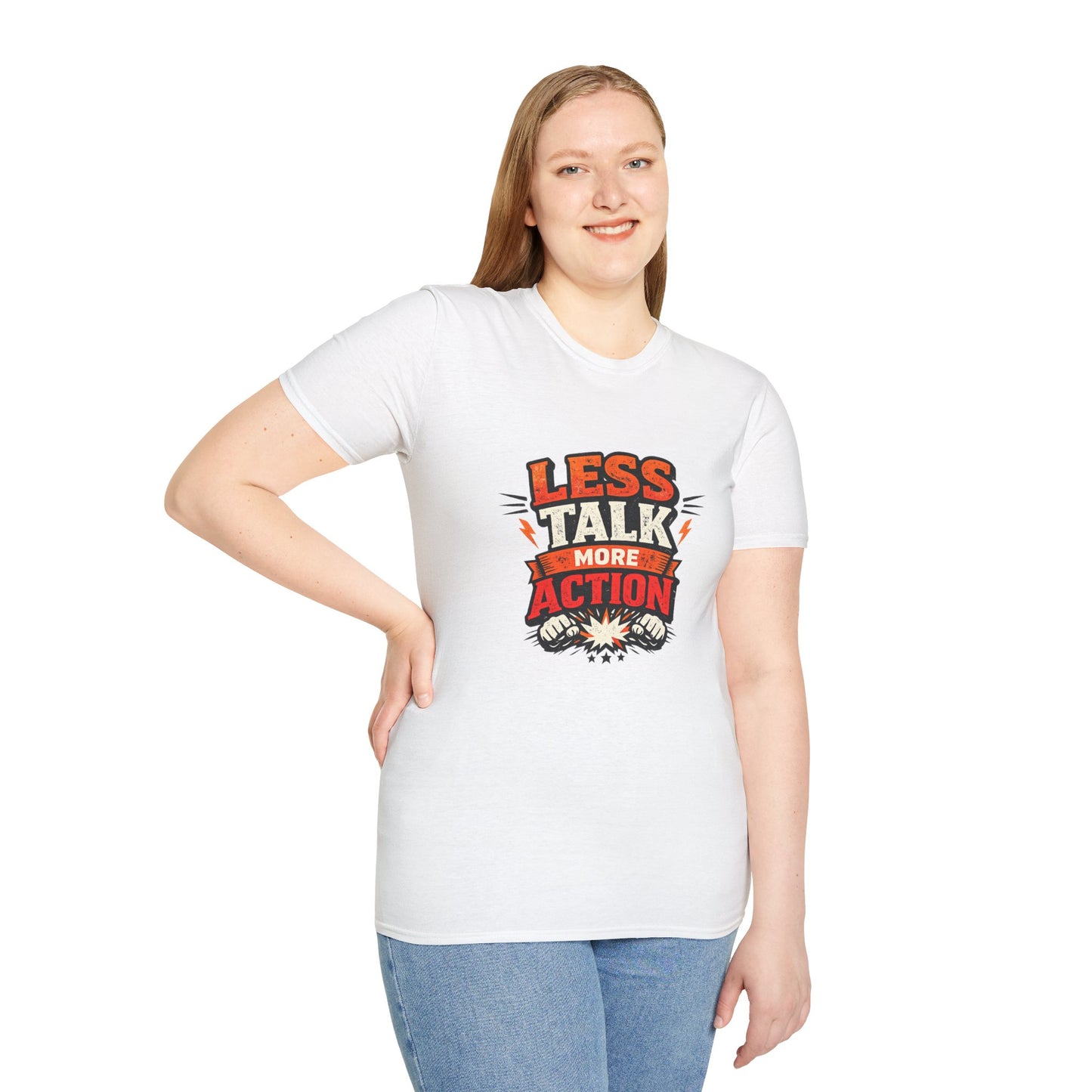 Less Talk More Action T-Shirt — Motivational Graphic Tee