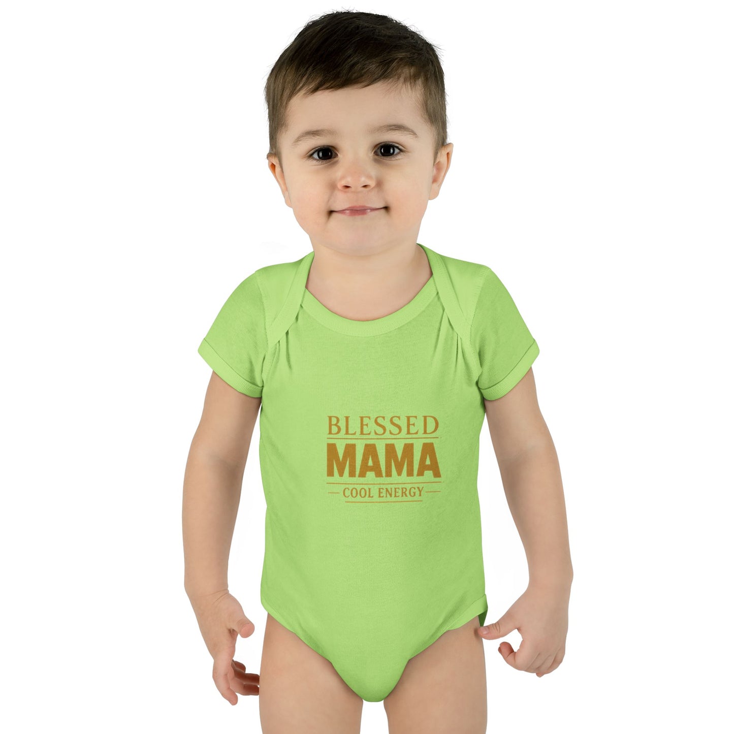Blessed Mama Infant Rib Bodysuit — "Blessed Mama Cool Energy" Baby Onesie