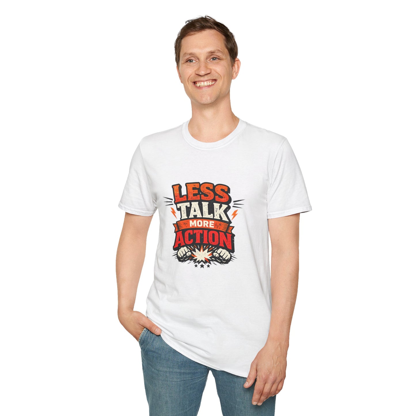 Less Talk More Action T-Shirt — Motivational Graphic Tee