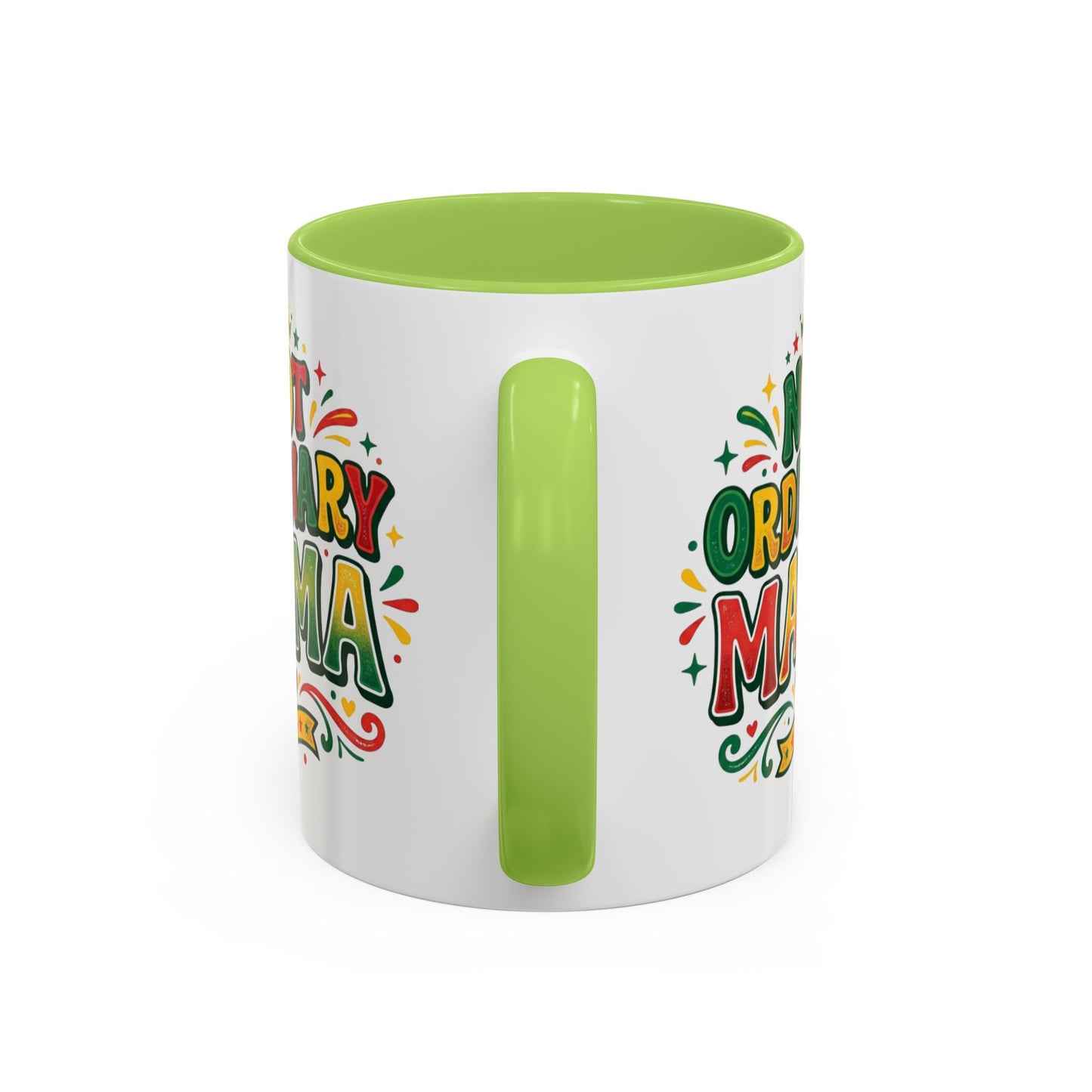 Accent Coffee Mug — "Not an ORDINARY MAMA" Ceramic Mom Coffee Cup (11/15 oz)