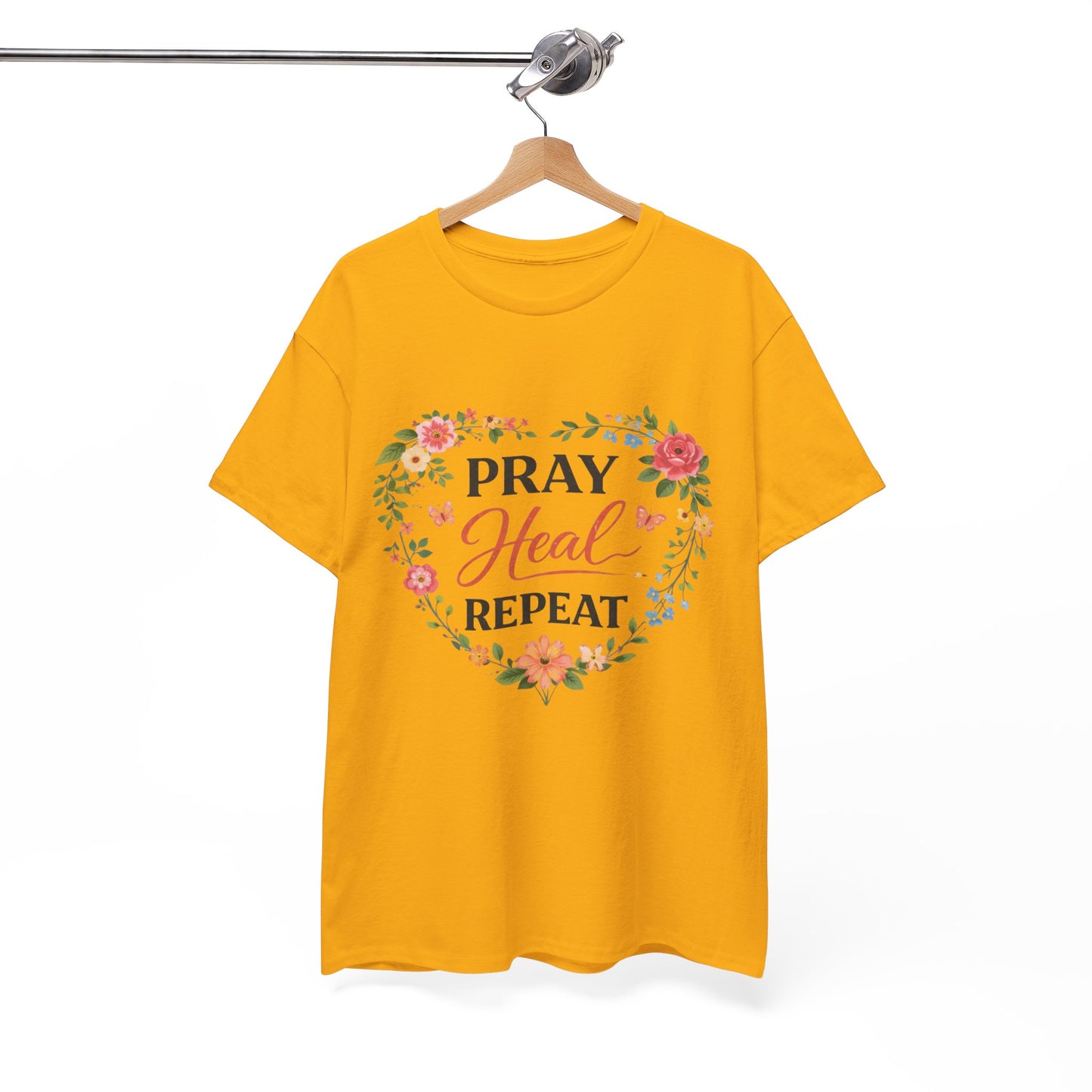 T-Shirt „Pray Heal Repeat“ – Inspirierendes T-Shirt mit Glaubensmotiv