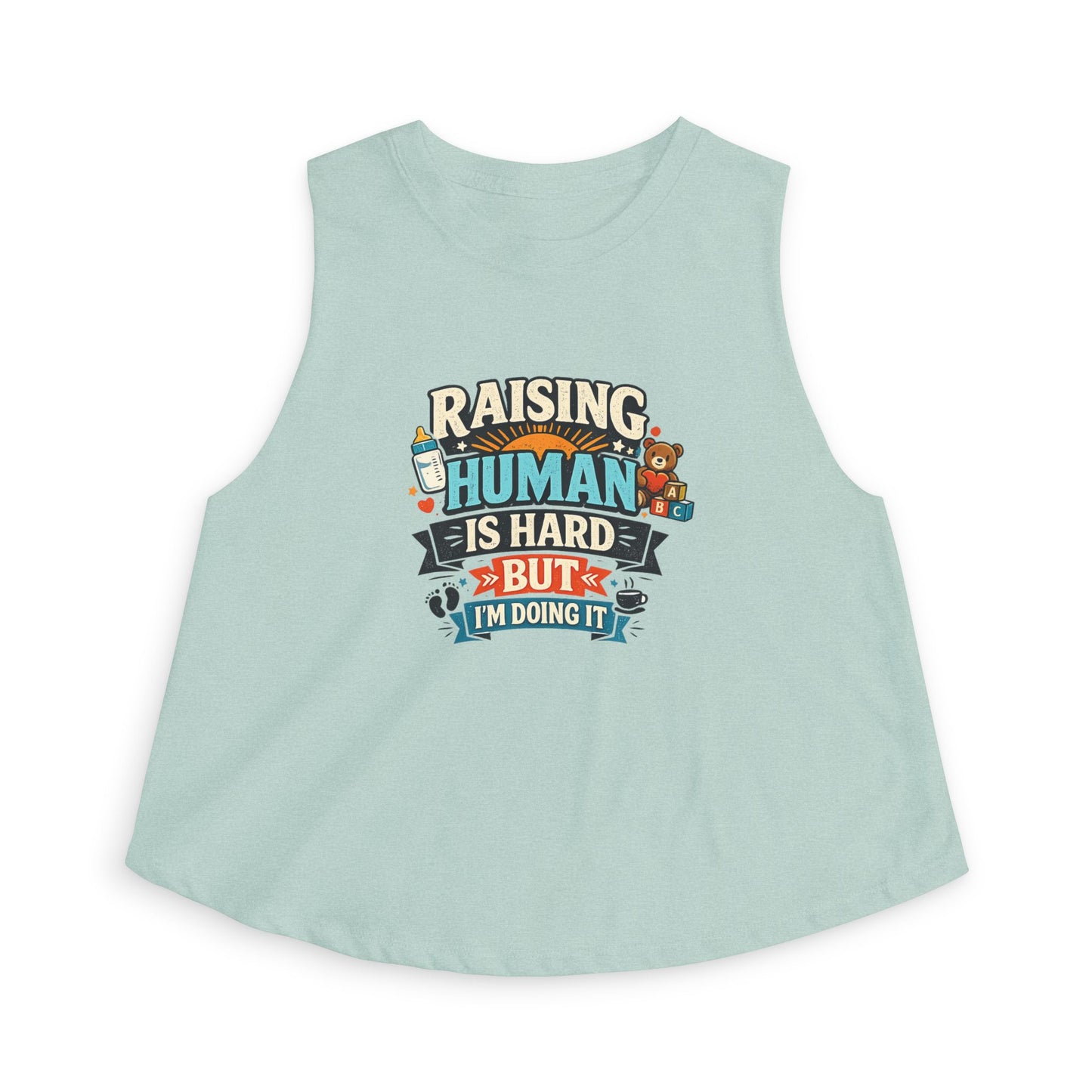 Damen Crop Top — „Kinder großzuziehen ist schwer, aber ich mach’s trotzdem“ Mama Humor