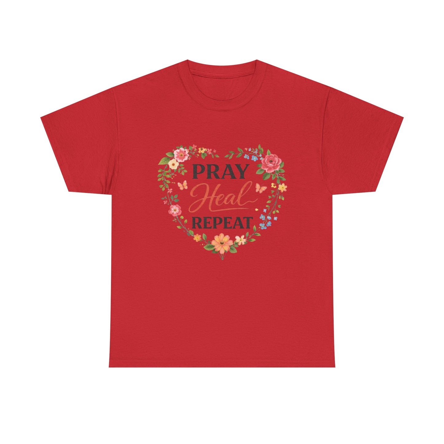 T-Shirt „Pray Heal Repeat“ – Inspirierendes T-Shirt mit Glaubensmotiv