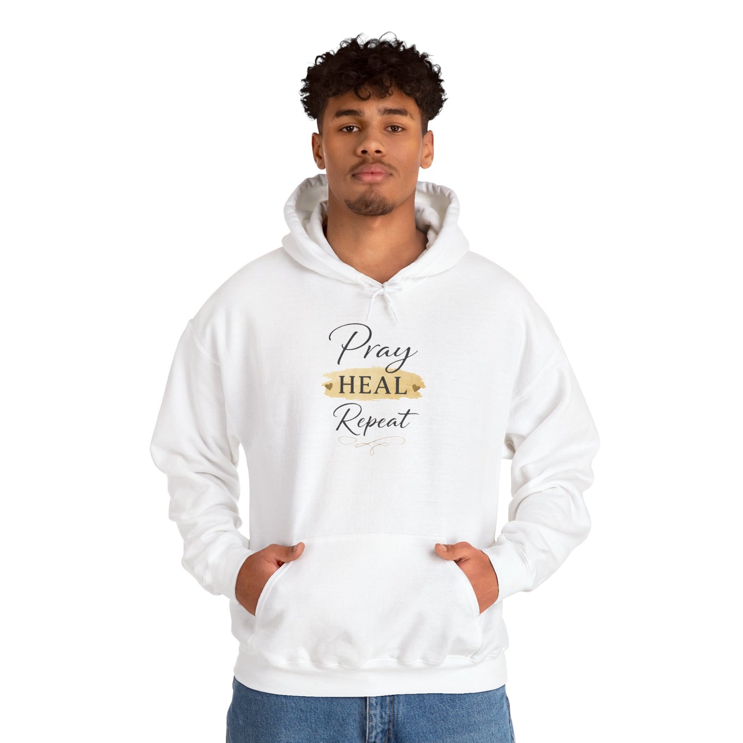 Pray Heal Repeat Hoodie — Inspirational Christian Sweatshirt