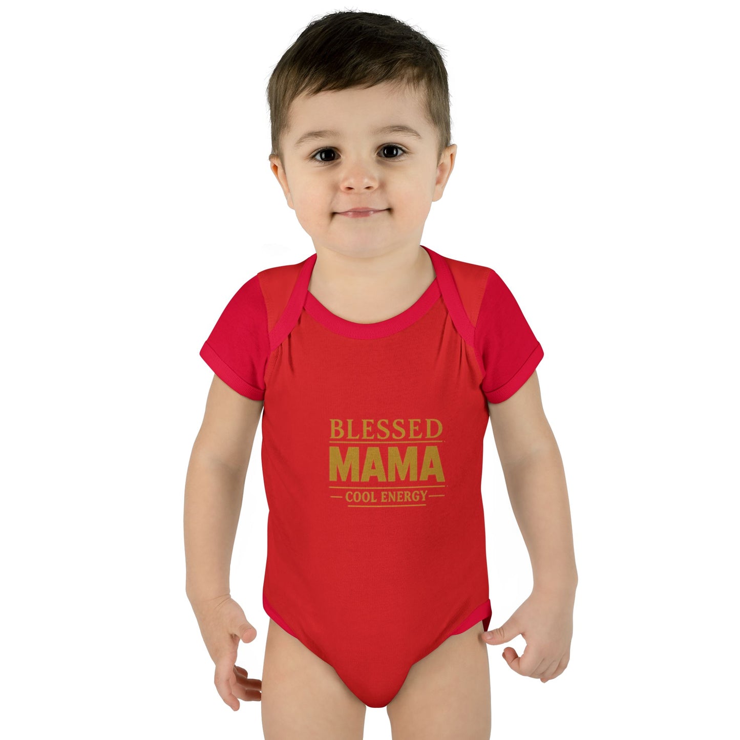 Blessed Mama Infant Rib Bodysuit — "Blessed Mama Cool Energy" Baby Onesie