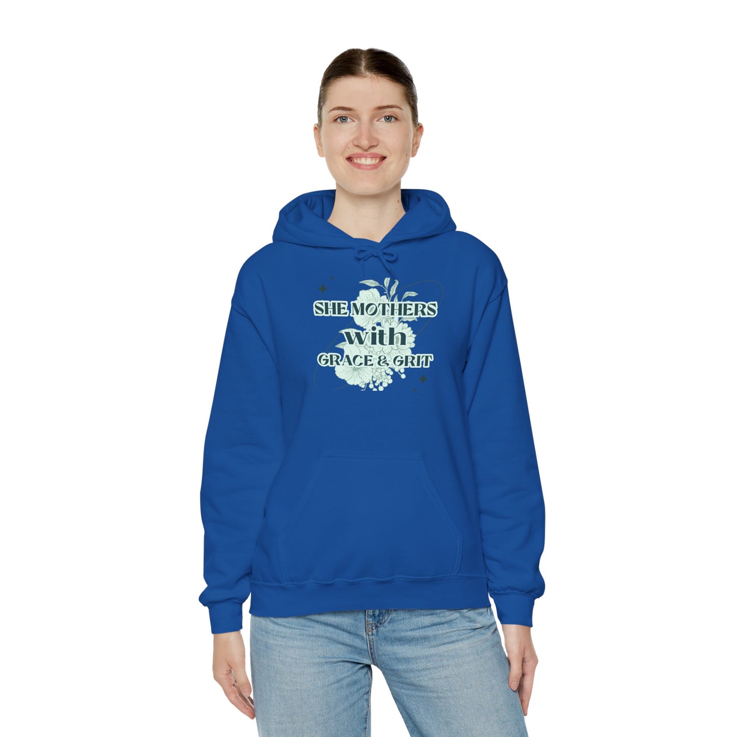She Mothers With Grace And Grit – Graphic Hoodie